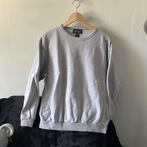 Grey crewneck pullover sweatshirt
